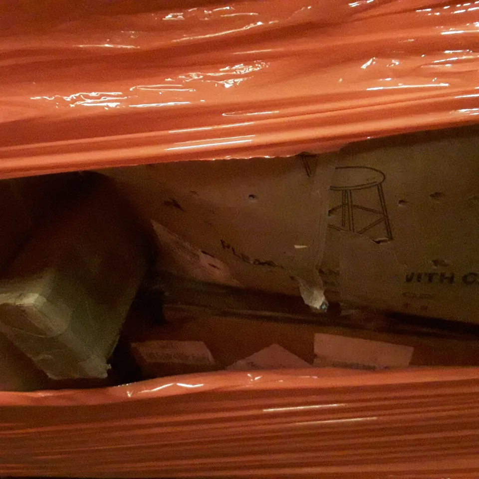 PALLET OF ASSORTED PRODUCTS INCLUDING DRIPEX MESH CHAIR, DRESSING TABLE, 3×6M PARTY TENT, BARSTOOL