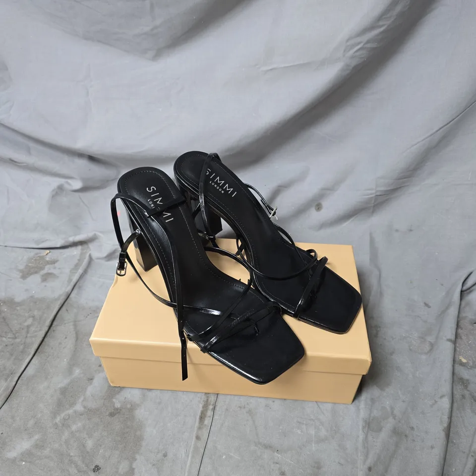 SIMMI LONDON BLACK STRAPPY SANDALS, WOMEN'S UK 7