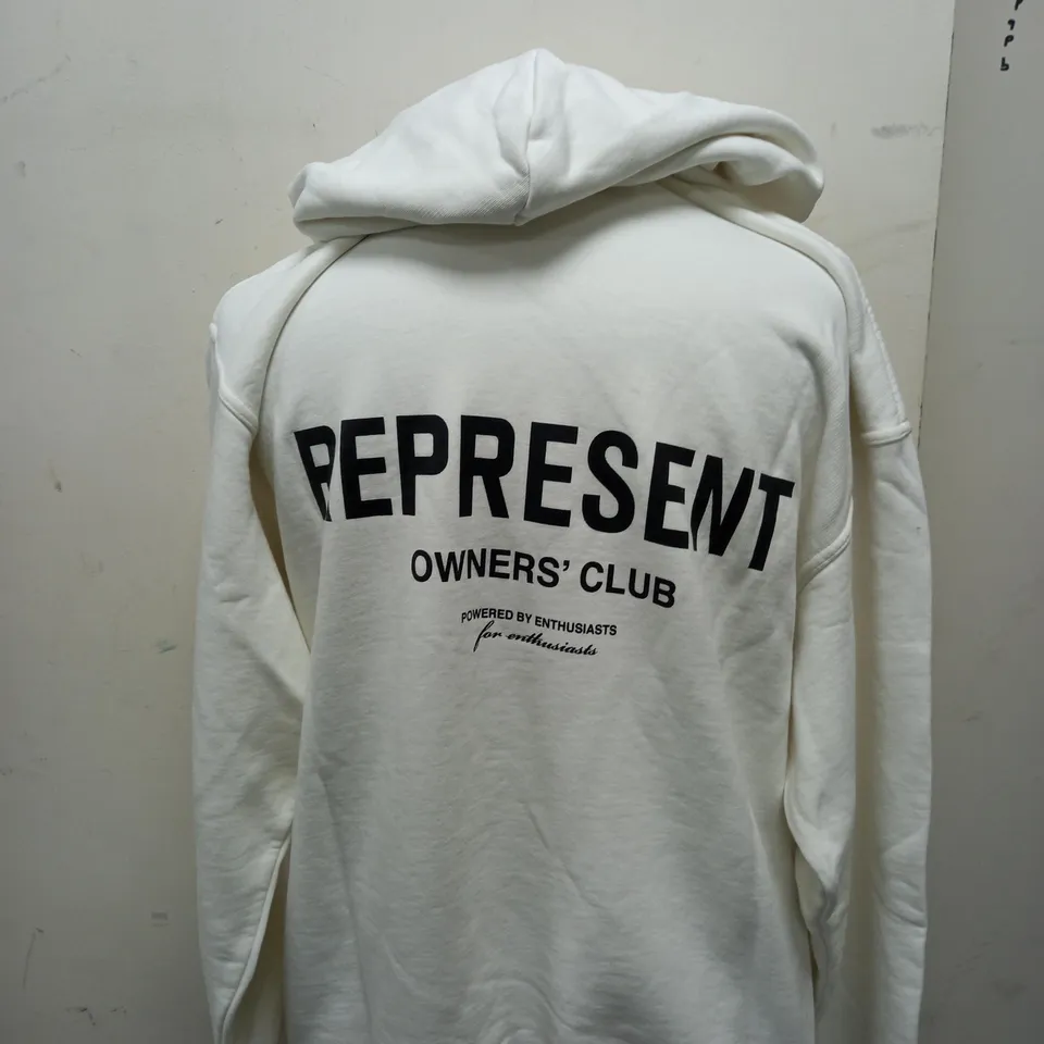 REPRESENT OWNERS CLUB WHITE HOODIE SIZE XS 