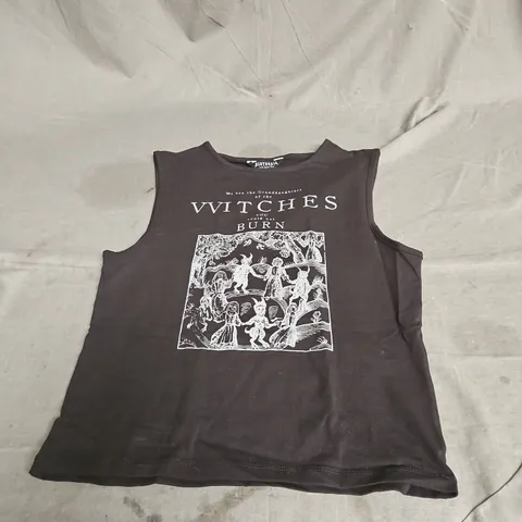 DISTURBIA SALEM SLEEVELESS TEE IN BLACK SIZE 14