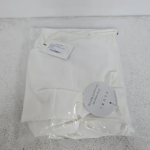 BAGGED CLUB OF LONDON VIONETTE WHITE HIGH NECK MAXI DRESS - UK 8