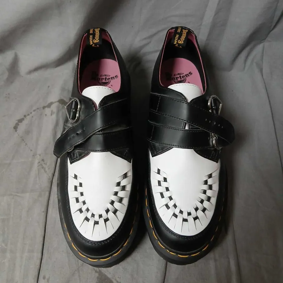 DR. MARTENS X LAZY OAF MARY JANE SHOES – BLACK & WHITE (WOMEN) SIZE 9