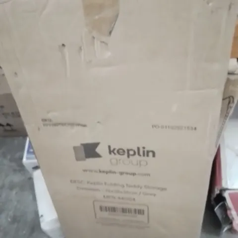 BOXED KEPLIN FOLDING TEDDY STORAGE OTTOMAN GREY
