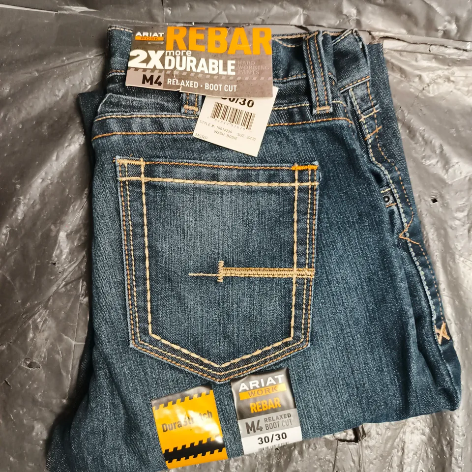 ARIAT WORK REBAR M4 RELAXED BOOT CUT JEANS – SIZE 30/30