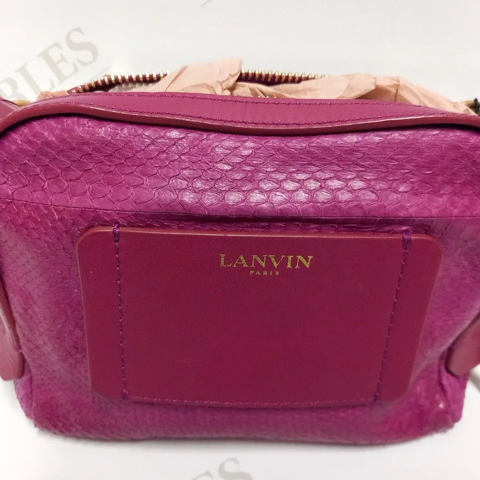 LANVIN PARIS PADAM CHAIN ZIP BAG IN SNAKE 