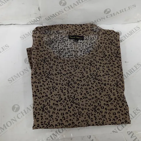 FRANK USHER DOUBLE LAYER PRINT TOP NATURAL L/XL