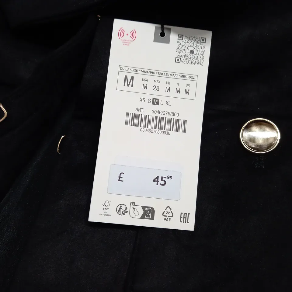 ZARA POCKET DETAIL BLACK JACKET - UK M