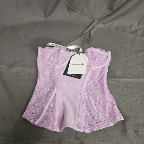 MISTRESS ROCKS BODICE IN ORCHID SIZE S