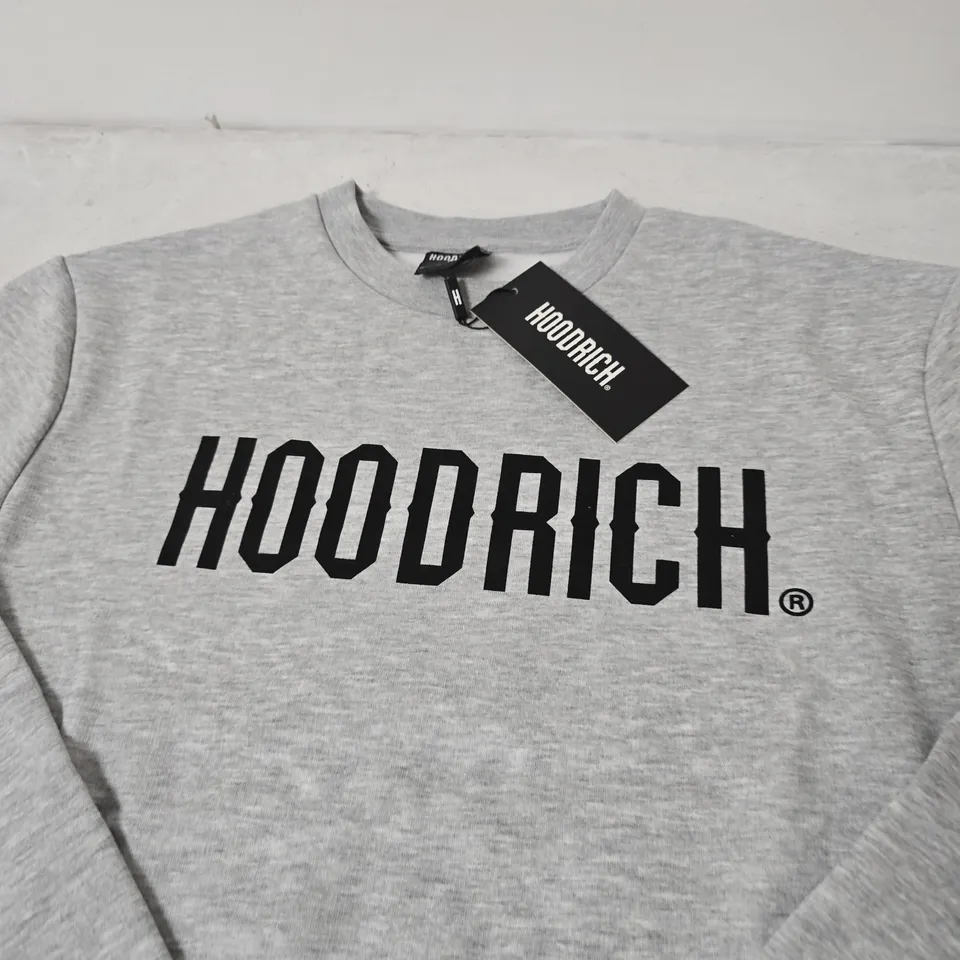 HOODRICH OG CORE SWEATSHIRT – HEATHER GREY/BLACK – SIZE M