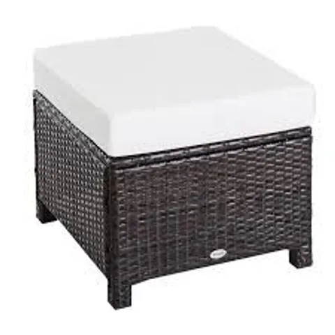 BOXED GARDEN PATIO RATTAN FOOTSTOOL