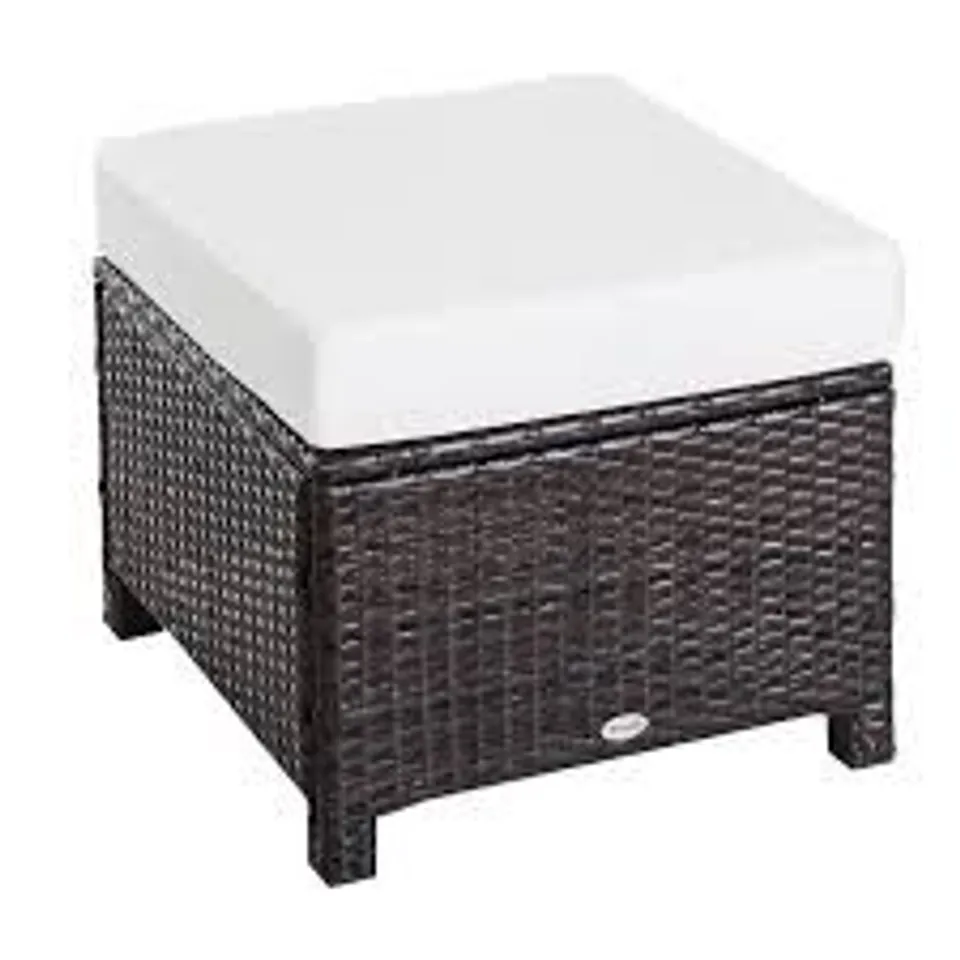 BOXED GARDEN PATIO RATTAN FOOTSTOOL