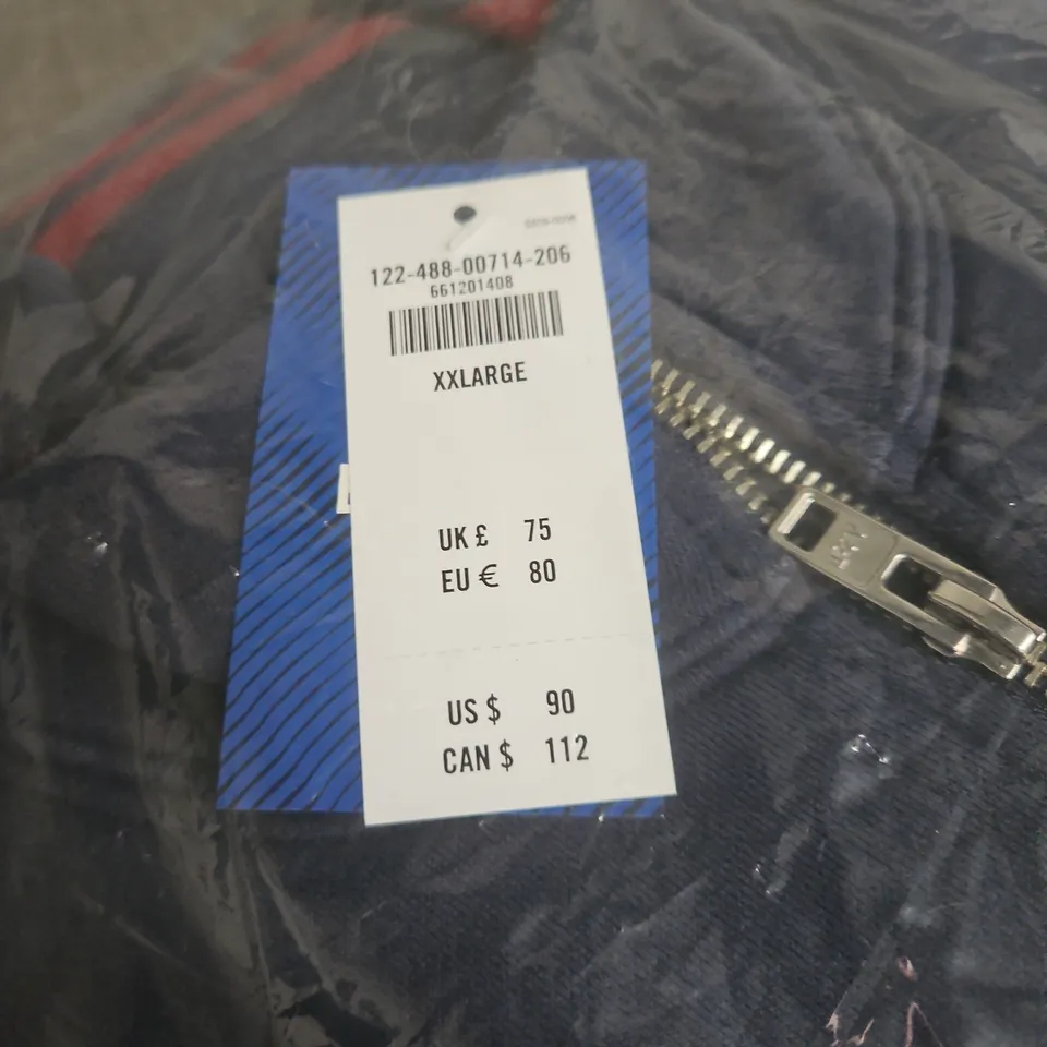 BARCELONA FC ZIP-UP JACKET WITH CREST – NAVY, XXL