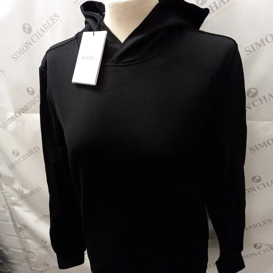 ARNE LUXE HOODIE IN BLACK SIZE XS
