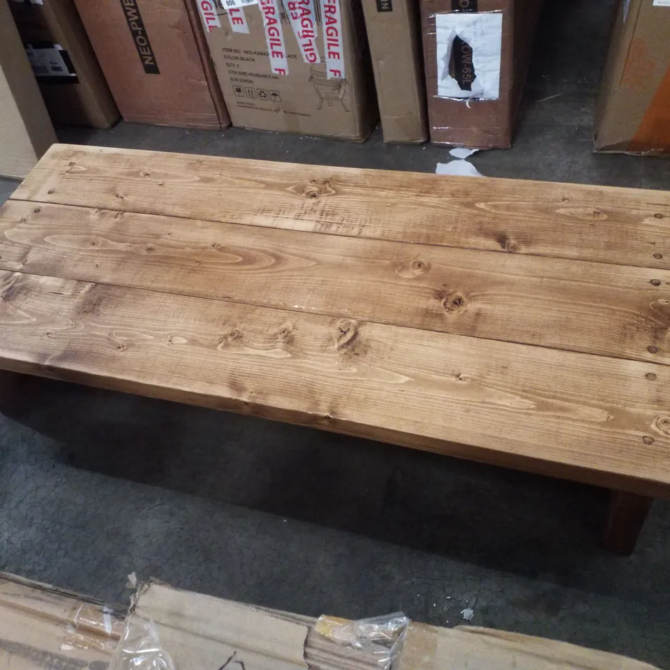 NORENE SOLID WOOD SLED COFFEE TABLE 