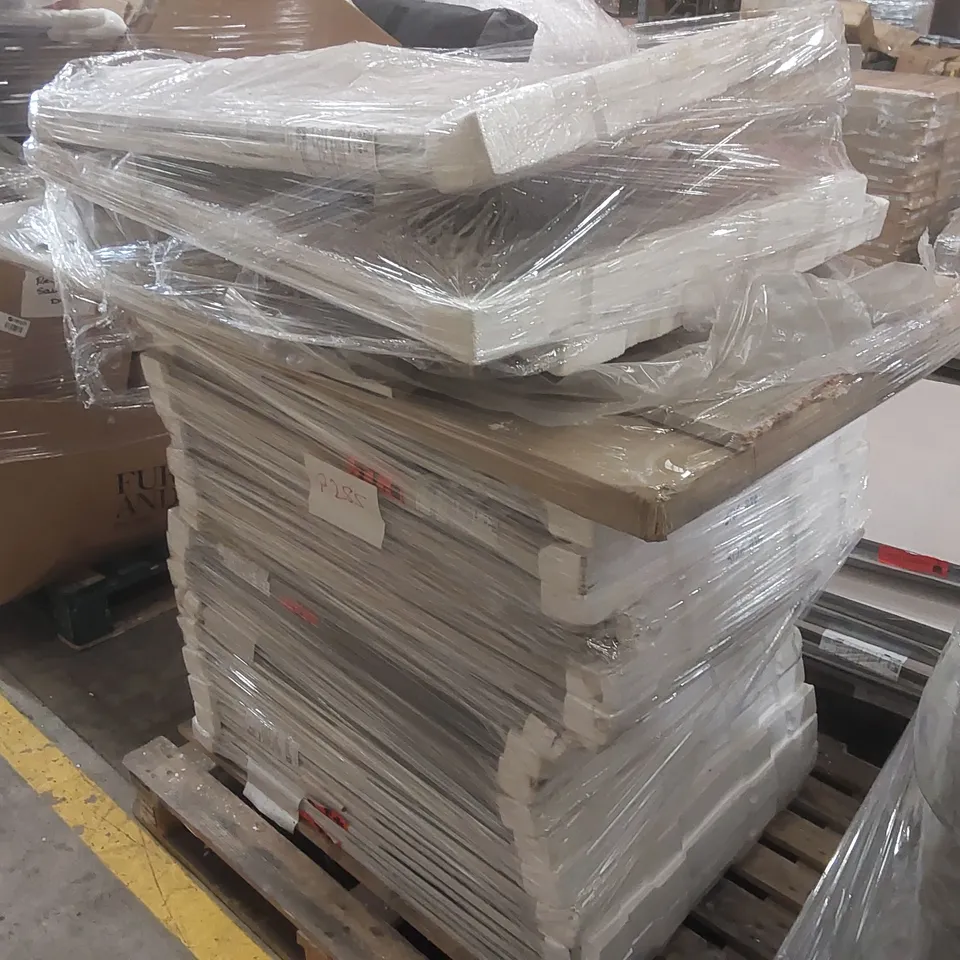 PALLET CONTAINING A LARGE QUANTITY OF ASSORTED FURNITURE PARTS INCLUDING: WARDROBE PANELS ECT