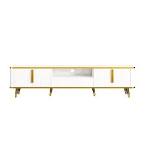 BOXED TV STAND FOR TVS UP TO 85" - WHITE/GOLD (2 BOXES)