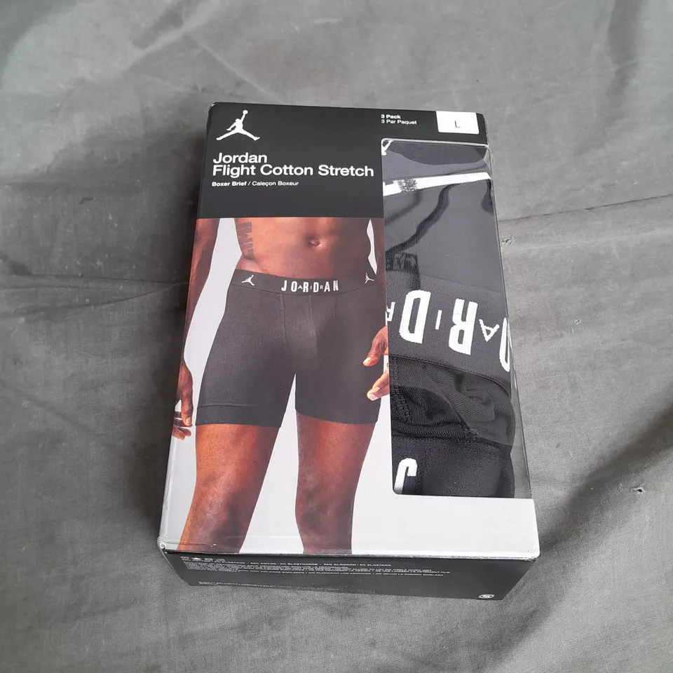 BOXED JORDAN 3 PACK BOXER BRIEFS IN BLACK SIZE L