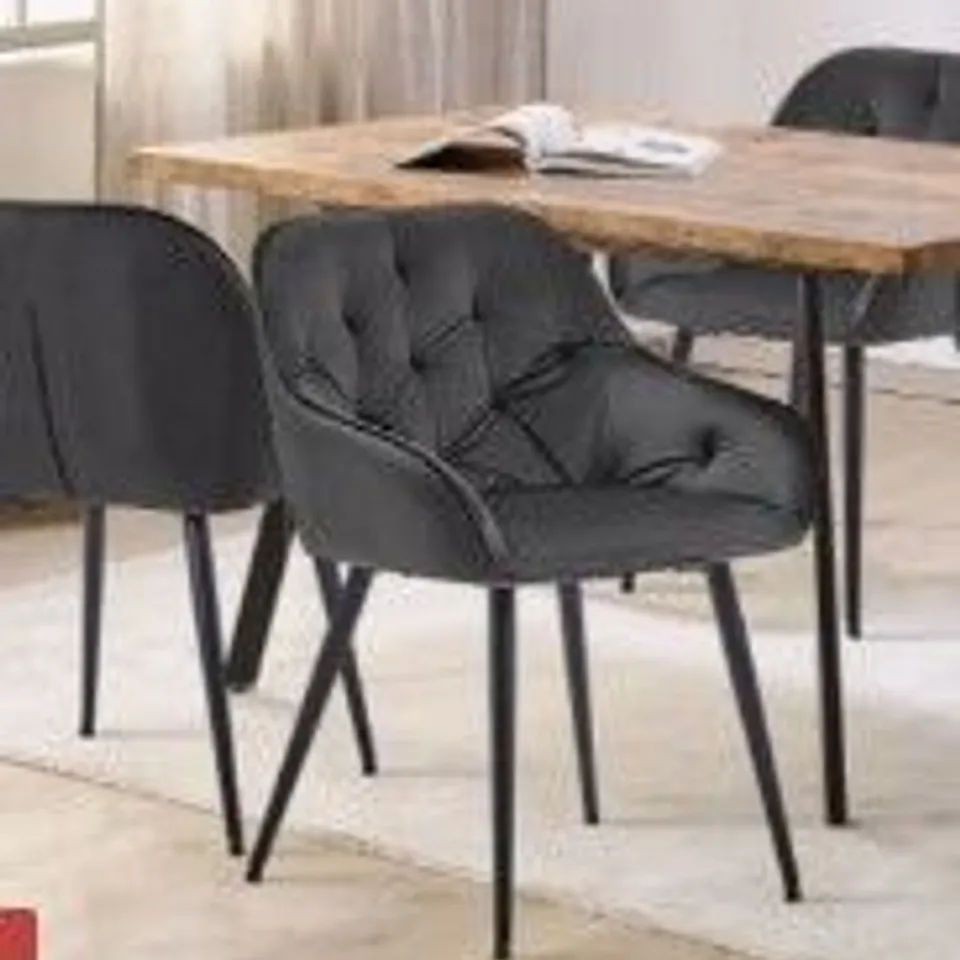 BOXED GARVIES SET OF TWO BLUE DINING CHAIRS