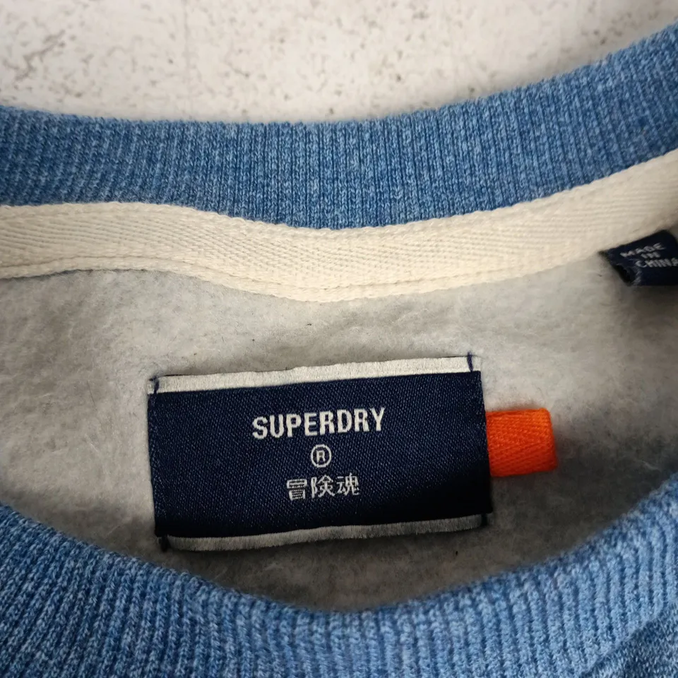 SUPERDRY SWEATSHIRT – BLUE HEATHER, UK SIZE L