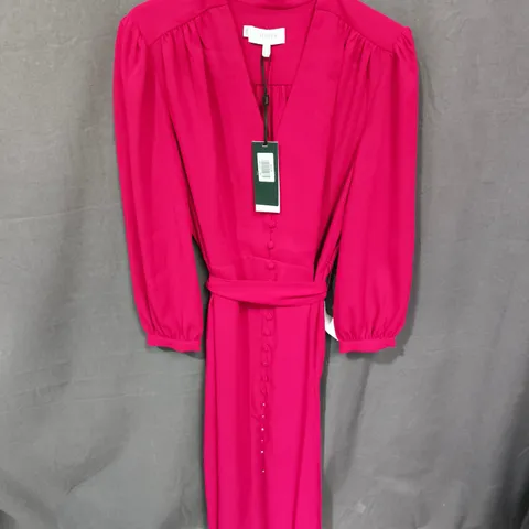 HOBBS LONDON MAGNOLIA DRESS IN CERISE PINK - UK 12