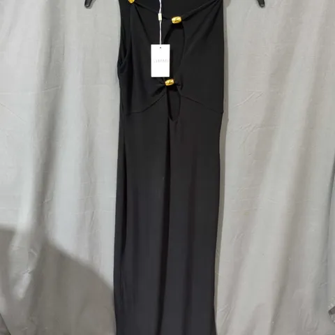 SIMMI BLACK CUT OUT SPLIT LEG MAX DRESS IN BLACK - SIZE 10