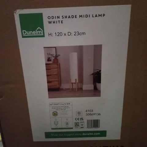 BOXED DUNELM ODIN SHADE MIDI LAMP - WHITE