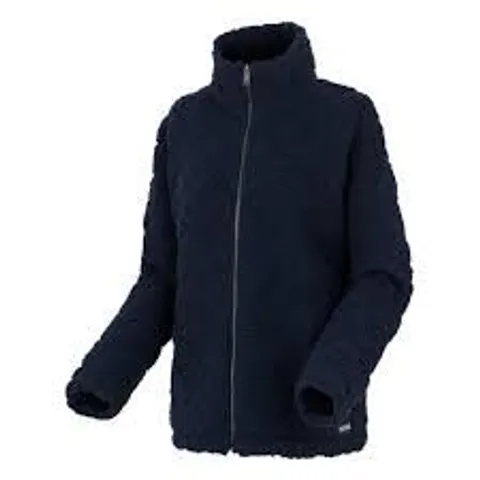 REGATTA WOMENS ALAIYA CABLE KNIT CHUNKY FULL ZIP FLEECE NAVY - SIZE 10