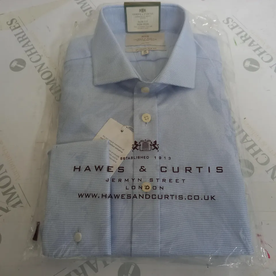 HAWES & CURTIS SLIM FIT SHIRT IN SKY BLUE/WHITE - 16/36