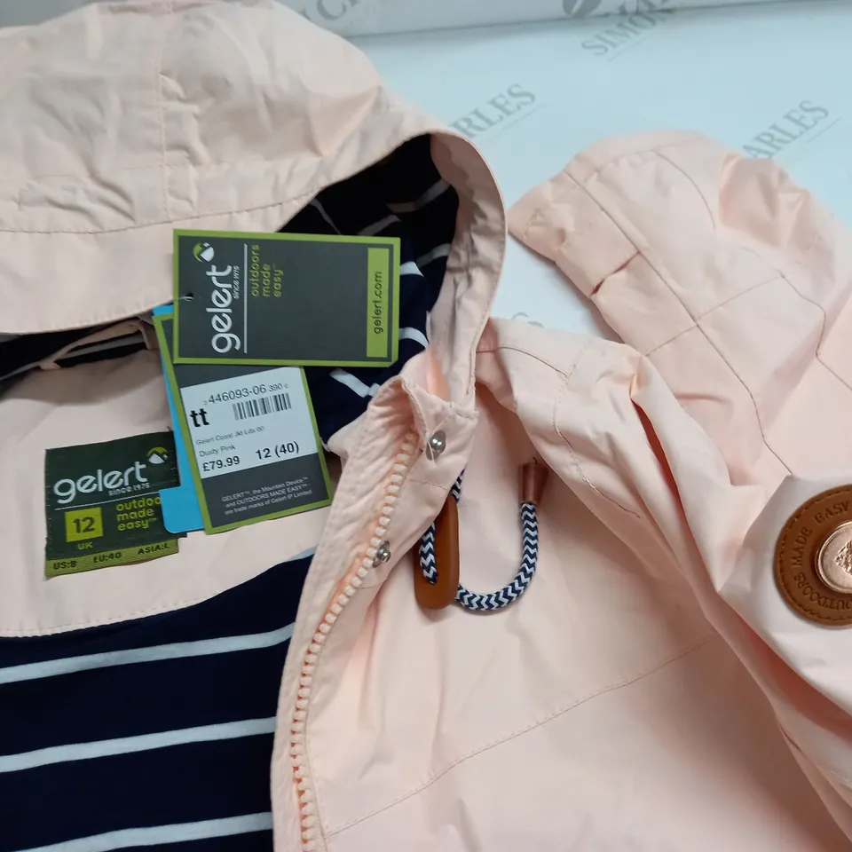 GELERT COAST JACKET IN DUSTY PINK - UK 12
