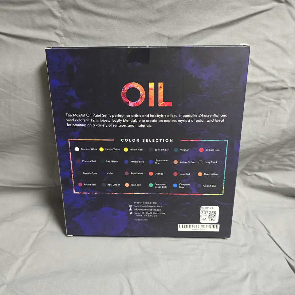 APPROXIMATELY 6 MOZART OIL PAINT SET – 24 COLOUR TUBES (12ML) – BOXED
