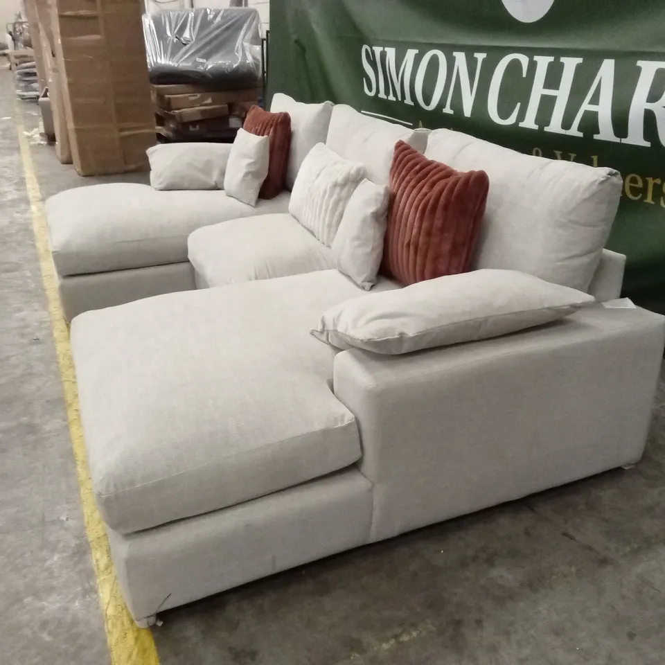 ASTON U-SHAPE FABRIC MODULAR SOFA - NATURAL RRP £2399