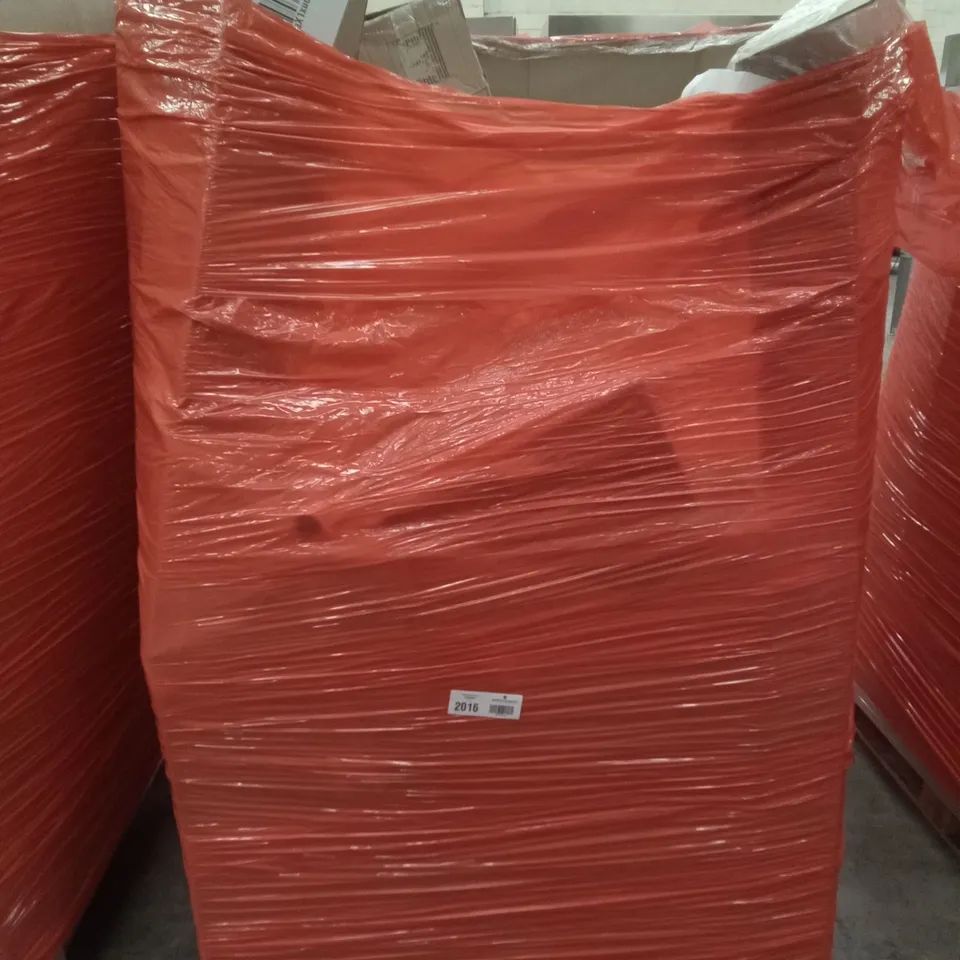 PALLET OF ASSORTED ITEMS INCLUDING LED TUBE LIGHT, TOILET SEAT, SUITCASE, SMALL END TABLE, ROLLER BLIND, LED METEOR LIGHT