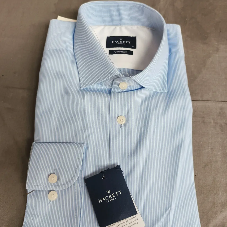Hackett London Magic Shirt Stripe – Sky Blue Stripe, Tailored Fit, XL