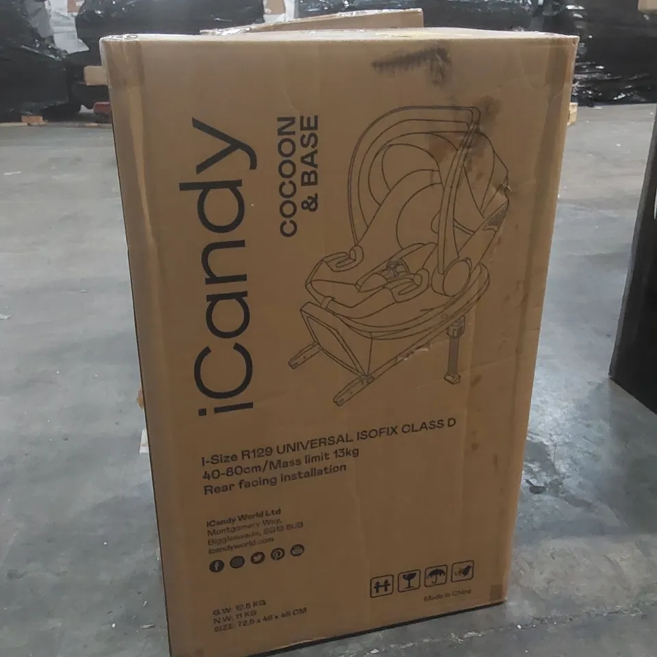 BOXED ICANDY COCOON CAR SEAT & BASE - DARK GREY