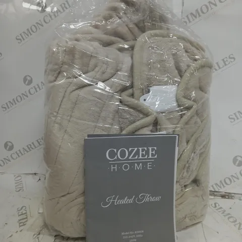 COZEE HOME VELVETSOFT HEATED THROW IN STONE 