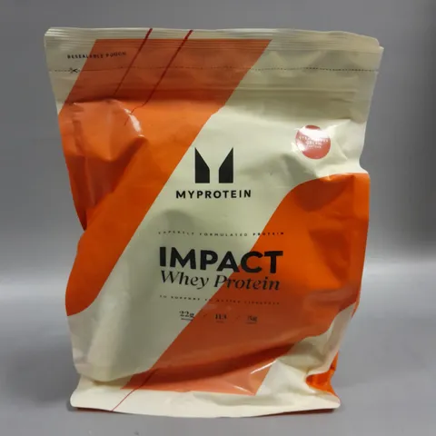 SEALED MYPROTEIN IMPACT WHEY PROTEIN - 1KG STRAWBERRY CREAM 