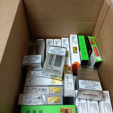 BOX OF APPROXIMATELY 25 ASSORTED ECIGS INCLUDING VAPORESSO AND ASPIRE