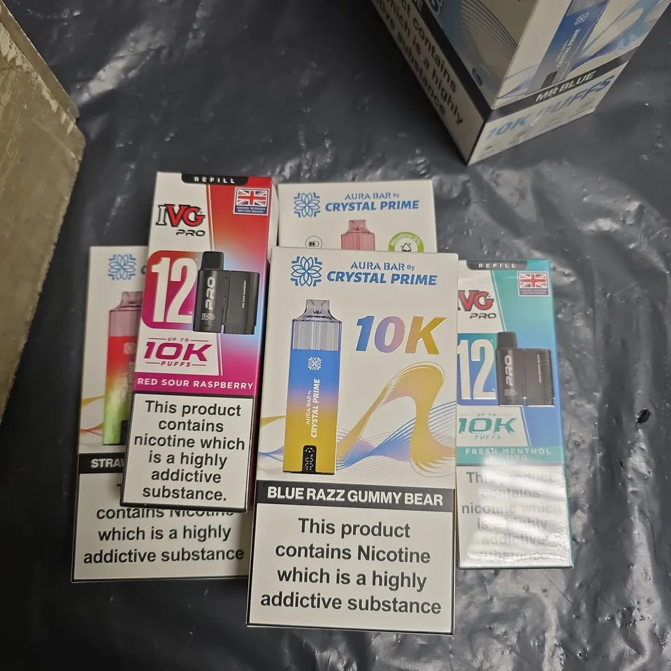AURA BAR BY CRYSTAL PRIME 10K PUFFS DISPOSABLE VAPE LOT – ASSORTED FLAVOURS (BOXED)