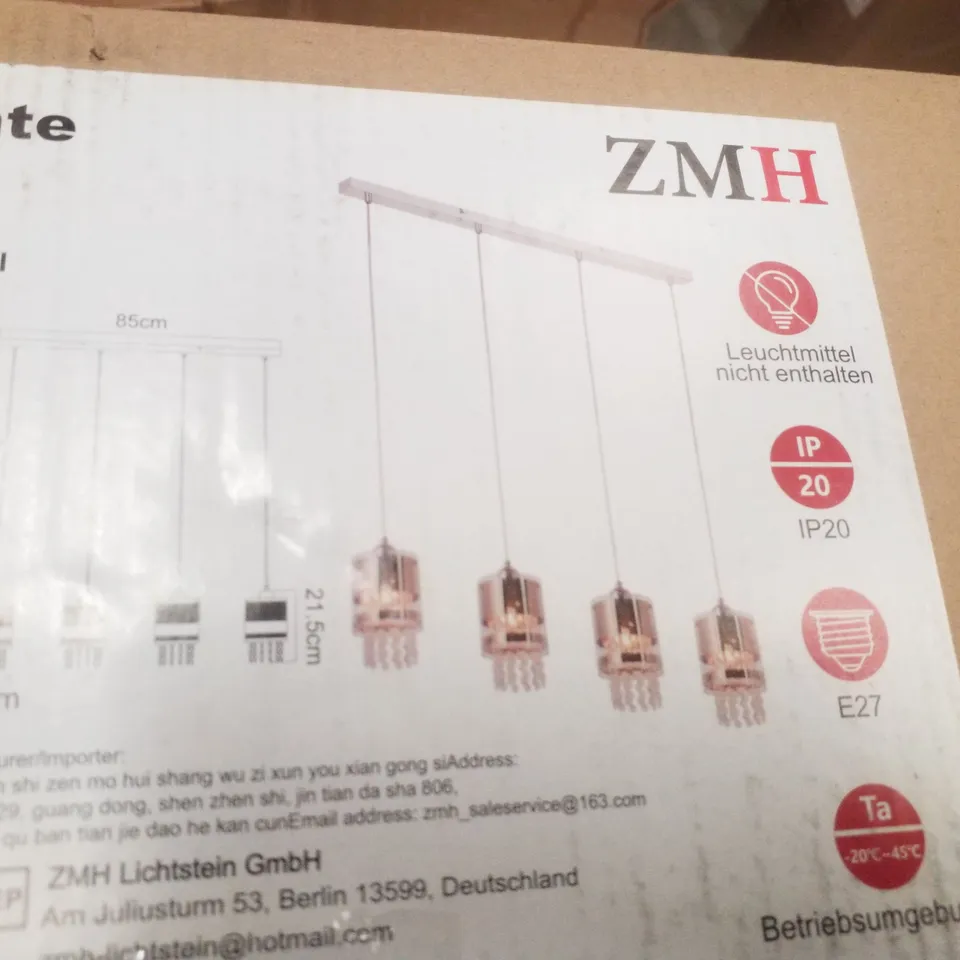 BOXED ZMH 4 LIGHT PENDANT LIGHT