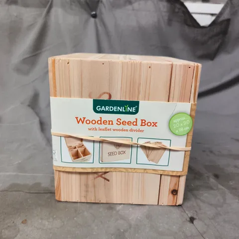 GARDENLINE WOODEN SEED BOX WITH DIVIDER