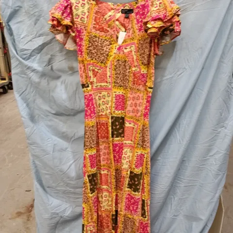 NOBODY'S CHILD PATCHWORK FLORAL DRESS, UK 10 (EU 38, USA 6)