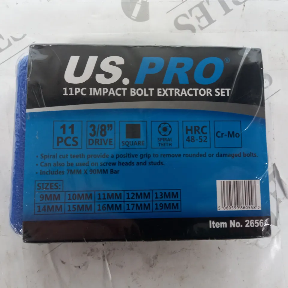 US. PRO 11PC IMPACT BOLT EXTRACTOR SET 