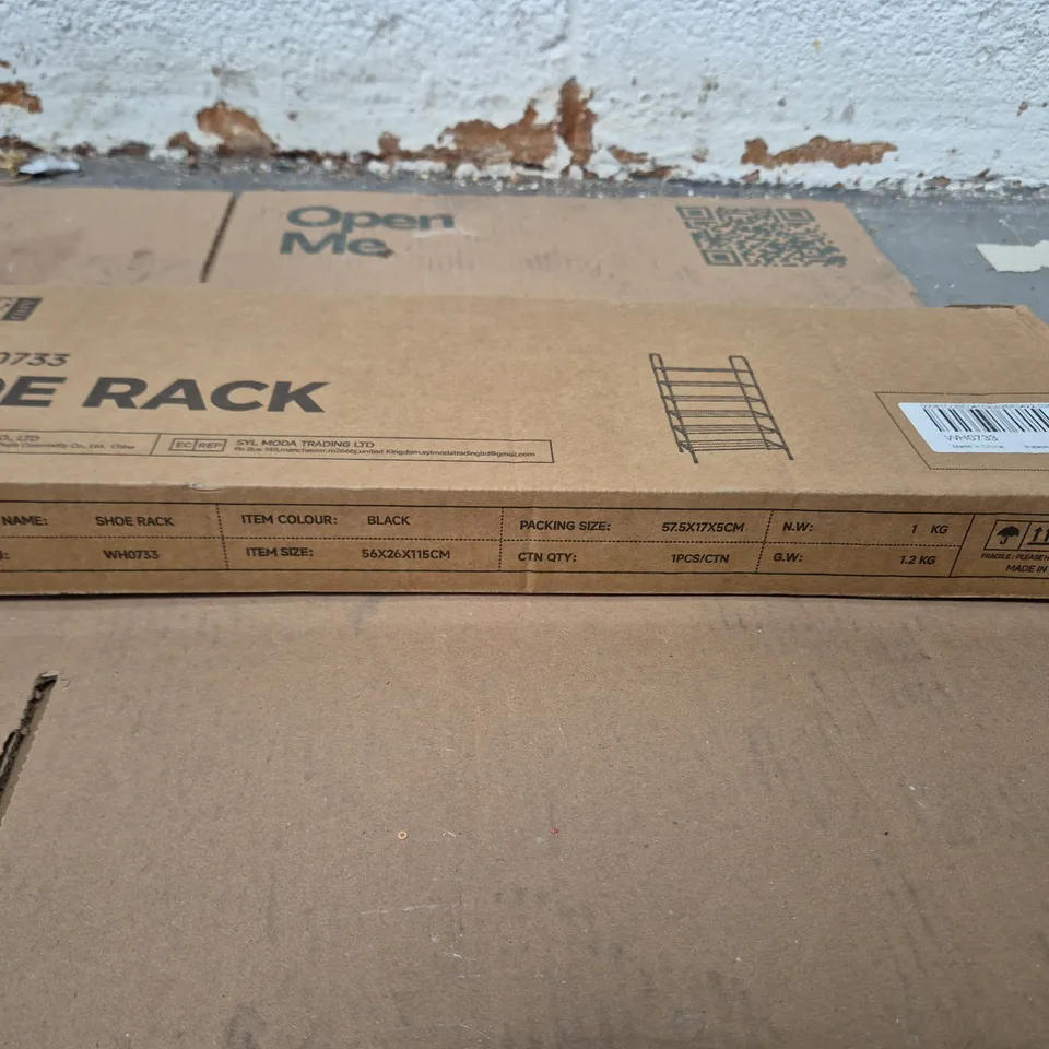 SHOE RACK – BLACK, 5-TIER, 56X26X115 CM (BOXED)