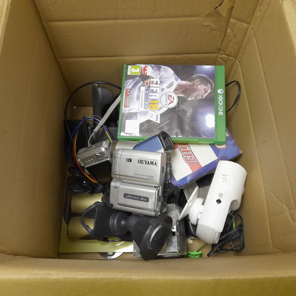 LOT OF APPROX 15 ASSORTED ITEMS TO INCLUDE - FIFA 18 XBOX ONE - OUYAMA CAMERA - 2.4 TFT LCD MONITIOR ECT