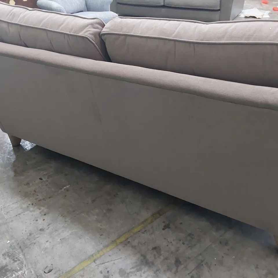QUALITY BRITISH MADE LOUNGE Co MELODY THREE SEATER SOFA PLUM PLUSH FABRIC