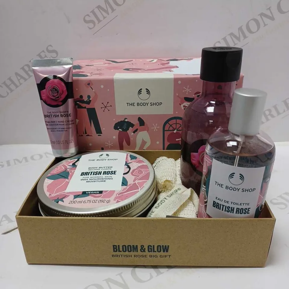 THE BODY SHOP BLOOM & GLOW BRITISH ROSE BIG GIFT SET 