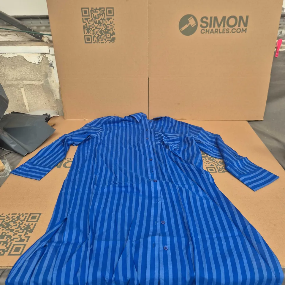ME+EM BLUE STRIPED SHIRT DRESS – UK 8 (US 4, EU 36)