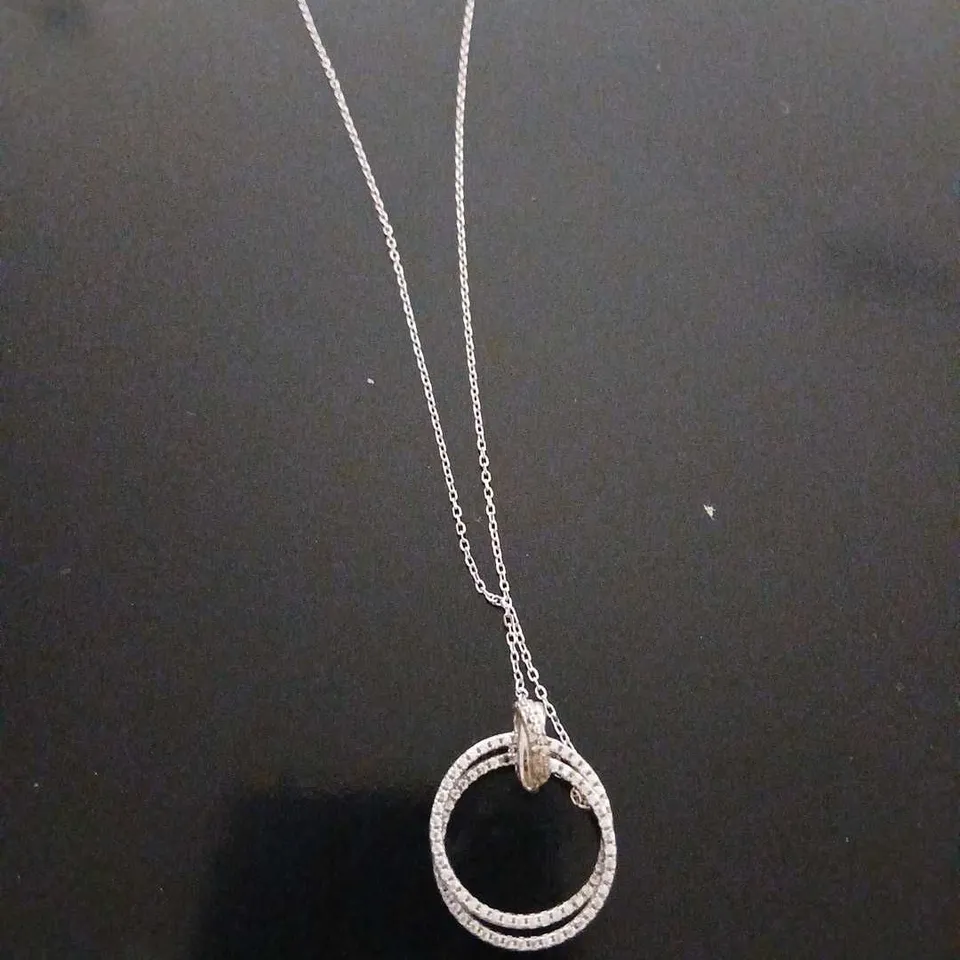 DIAMONIQUE 30TH ANNIVERSARY STERLING SILVER RHODIUM PLATED NECKLACE