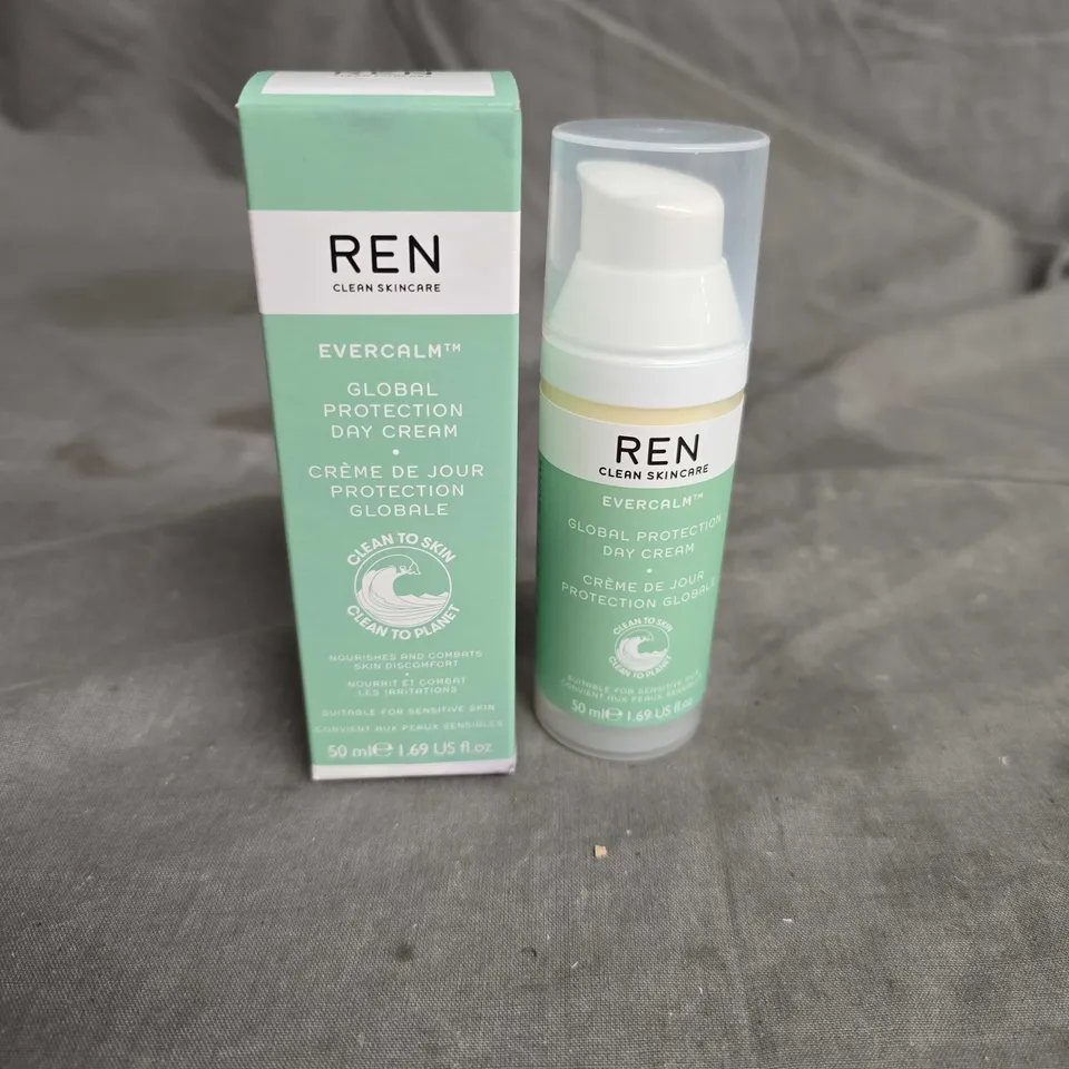 BOXED REN CLEAN SKINCARE EVERCALM GLOBAL PROTECTION DAY CREAM 50ML