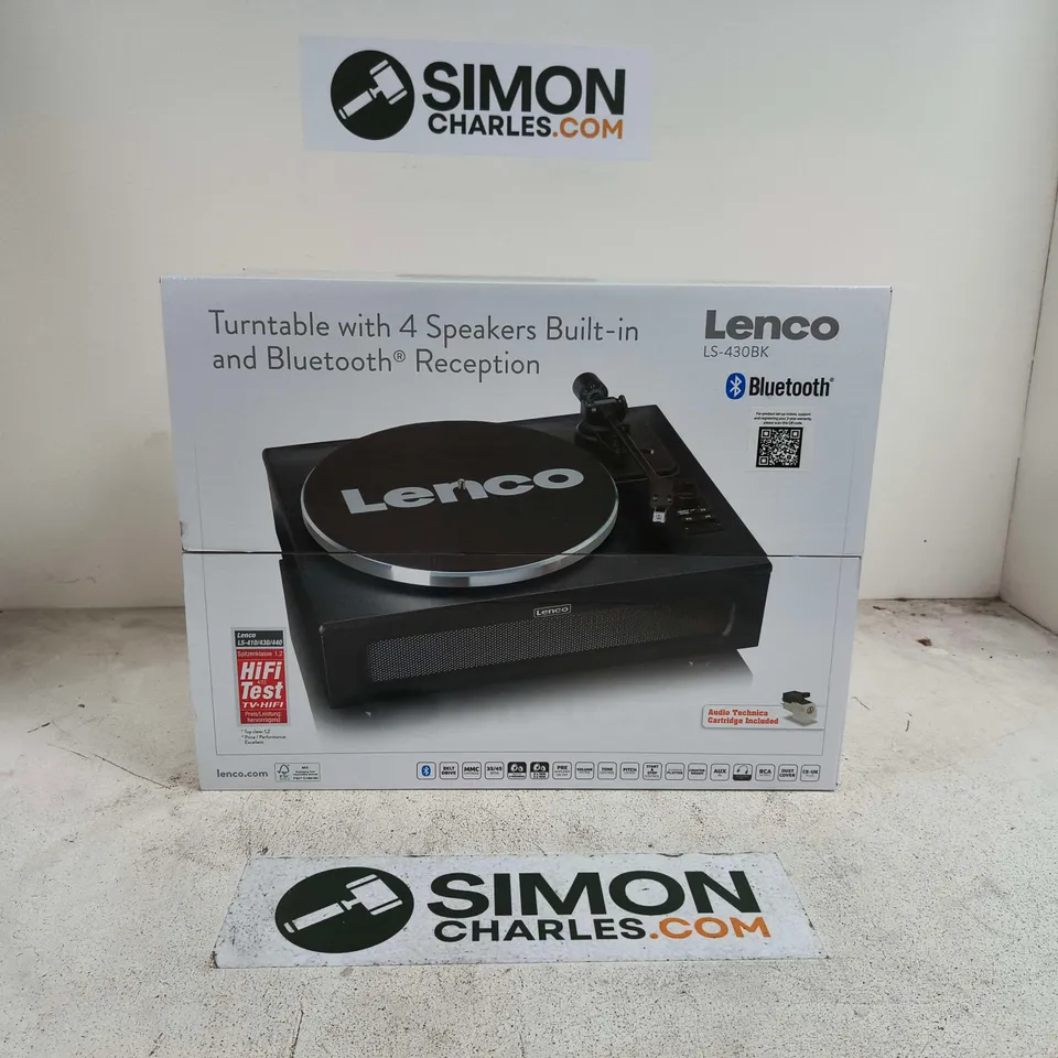 LENCO LS-430BK BLUETOOTH TURNTABLE WITH BUILT IN SPEAKERS